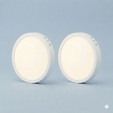 Yurdugül HL-3324 24W Sıva Üstü Yuvarlak LED Panel Gün Işığı 3000K – 2’li Paket Modern Tavan Armatürü