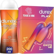 TeknoKapsül Durex 2si 1 Arada Titreşimli Vibratör ve Uyarıcı Başlık + Ylang Ylang 2si1 Arada Kayganlaştırıcı Jel 200ML