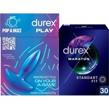TeknoKapsül Durex Titreşimli Anal Plug Tıkaç + Durex Maraton Geciktiricili Prezervatif 30'lu