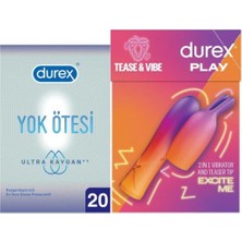 TeknoKapsül Durex 2'si 1 Arada Vibratör ve Uyarıcı Başlık + Yok Ötesi Ultra Kaygan Prezervatif 20LI