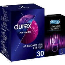 TeknoKapsül Durex Intense Uyarıcı Jelli ve Tırtıklı Prezervatif 30LU+ Intense Devil Ring Titreşimli Halka Fırsat Paket