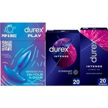 TeknoKapsül Durex Anal Titreşimli Plug Tıkaç + Intense Uyarıcı Jelli & Tırtıklı Prezervatif 20LI + Intense Uyarıcı Jel