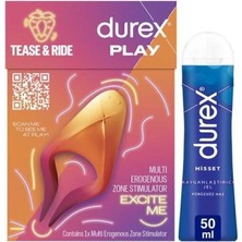 TeknoKapsül Durex Çok Fonksiyonlu Titreşimli Erojen Bölge Uyarıcı + Hisset Kayganlaştırıcı Jel 50ML