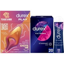 TeknoKapsül Durex Çoklu Erojen Bölge Uyarıcı + Extreme Gecikticili &tırtıklı Prezervatif 20LI + Extreme Jel 50ML