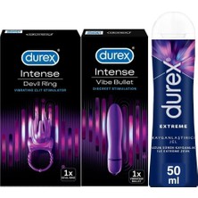 TeknoKapsül Durex Intense Vibe Bullet Titreşimli Vibratör+Devil Ring Titreşimli Halka+Extreme Anal Kayganlaştırıcı Jel