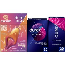 TeknoKapsül Durex Çoklu Erojen Bölge Uyarıcı+ Intense Uyarıcı Jelli &tırtıklı Prezervatif 20LI+ Intense Jel 10ML