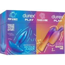 TeknoKapsül Durex Titreşimli Anal Plug Tıkaç + 2si1 Arada Titreşimli Vibratör & Uyarıcı Başlık, Fırsat Deneme Paketi