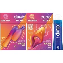 TeknoKapsül Durex Çoklu Erojen Bölge Uyarıcı + 2si1 Arada Vibratör ve Uyarıcı Başlık + Hisset Kayganlaştırıcı Jel 50ML