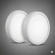 Yurdugül HL-3318 18W Sıva Üstü Yuvarlak LED Panel 3000K Gün Işığı Tavan Armatürü 2’li Paket