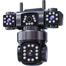 Esvision ES-9002 Smart Güvenlik Kamerası 3 Lens Wi-Fi Ptz