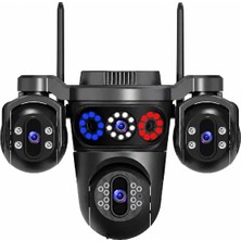 Esvision ES-703 Smart Güvenlik Kamerası 4 Lens Çakarlı Alert Wi-Fi Ptz