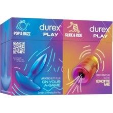 TeknoKapsül Durex Titreşimli Anal Plug Tıkaç, Silikon 8cm + Durex Manuel Mastürbatör, Yumuşak & Esnek, Avantaj Paketi