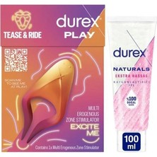 TeknoKapsül Durex Çok Fonksiyonlu Titreşimli Erojen Bölge Uyarıcı + Naturals Ekstra Hassas Kayganlaştırıcı Jel 100ML