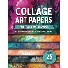 Nacario Collage Art Papers - Abstract Watercolor (For Mixed Media Art, Scrapbooking, Junk Journals, And More): Large 8.5 x 11 Scrapbook Pages With Vibrant And Colorful Designs