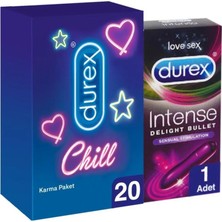 TeknoKapsül Durex Chill Karma Paket Prezervatif 20’li+ Intense Delight Bullet Titreşimli Vibratör