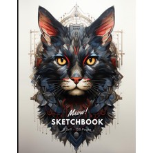 Nacario Meow Sketchbook: Cat Face 120 Pages Unlined Drawing Notebook, 8.5X11 Large Sketch Book For Doodling Or Sketching Journal