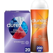 TeknoKapsül Durex Chill Karma Paket Prezervatif 20LI + Durex Ylang Ylang 2si1 Arada Kayganlaştırıcı & Masaj Jeli 200ML