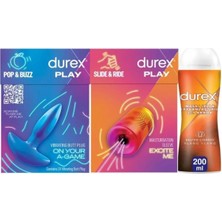 TeknoKapsül Durex Titreşimli Anal Plug Tıkaç + Manuel Mastürbatör + Ylang Ylang Kayganlaştırıcı & Masaj Jeli 200ML