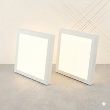 Yurdugül 24W Sıva Üstü Kare LED Panel 3000K Günışığı – 2’li Paket Tavan Armatürü