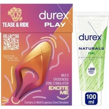 TeknoKapsül Durex Çok Fonksiyonlu Titreşimli Erojen Bölge Uyarıcı,usb Şarjlı + Naturals Pure Kayganlaştırıcı Jel 100ML