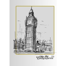 Nacario Sketchbook: London City Scene, Large 8.5" x 11", 110 Pages, Perfect For Everyone, Crayons, Pencils, Drawing And Sketching