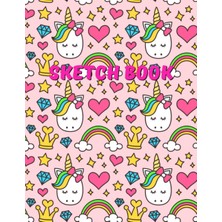 Nacario Sketchbook: Cute Unicorn , Large Blank Sketchbook For Girls, 100 Pages, 8.5" x 11", For Drawing, Sketching & Crayon Coloring (Kids Drawing Books)