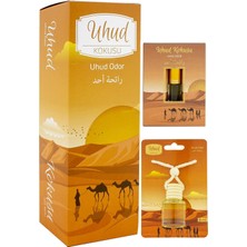 Nacario Ihvan Online Uhud Kokusu 400ML Sprey ve Uhud Kokusu 8 ml Araba Kokusu Cam Şişe ve Uhud Kokusu Alkolsüz Esans 3ml