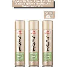 TeknoKapsül Wella Wellaflex Silk & Finish Hold Ipeksi Görünümlü Tutuş Sağlayan Saç Spreyi 250 ml X3 Adet