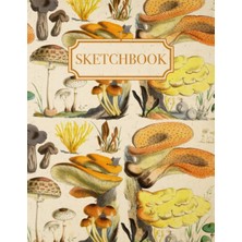 Nacario Vintage Mushroom Sketchbook: Large Blank Paper Sketchbook | Vintage Mushroom Theme | 100 Pages For Art, Doodling, And Designing