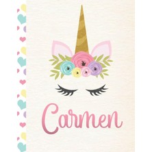 Nacario Carmen: Personalized Unicorn Sketchbook For Girls With Pink Spanish/mexican/latina Name - 8.5X11 110 Pages. Doodle, Draw, Sketch, Create!