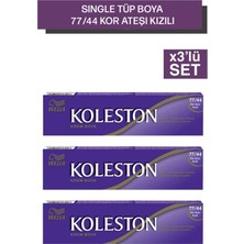 TeknoKapsül Wella Koleston Single Tüp Boya 77/44 Kor Ateşi Kızılı X3 Adet