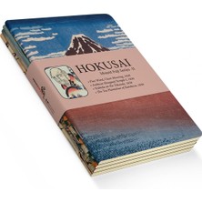 Nacario Retronote Hokusai 4'lü Defter Seti 2, Mount Fuji Series Iı, Çizgisiz, 64 Sayfa, 14X21CM