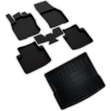 Nacario Ferrous Autoaccessories Volkswagen Tiguan 3 ile Uyumlu 4d Havuzlu Kauçuk Paspas ve Üst 3D Bagaj Havuzu 2024 ve Üstü