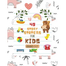 Nacario Story Starters For Boys: Creative Writing Prompts | 8.5 x 11 In | 49 Story Pages | Creativity Gift For Kids | Cute Dinosaur In Doodle Style Cover