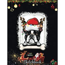 Nacario Christmas Sketch Book: Boston Terrier Christmas Decor Santa Hat Tree Light, 120 Pages Help You Design Your Ideas Size 8.5 x 11 Inches