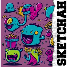 Nacario Independently Published Sketchah Square Sketch Book Fd2: 160 Pages, 8” x 8” For Doodles, Sketches, Rough Drafts, Learning And Practice. Funny Doodle Cover