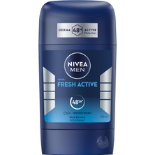 Nacario Nıvea Men Erkek Stick Deodorant Fresh Active 50 Ml, Ter ve Ter Kokusuna Karşı 48 Saat Deodorant Koruması, Okyanus Özleri,alüminyum Içermez