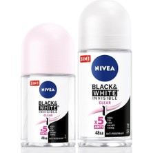 Nacario Nıvea Kadın Roll-On Deodorant Black&white Clear 50ML ve Mini Roll-On Black&white Clear 25ML