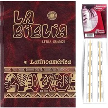 Nacario Biblia Catolica Latinoamericana Letra Grande Edicion Cartone En Español Con Señalador Biblico - The Latin American Catholic Bible Spanish Edition With Bookmarks (Red)