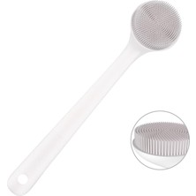 Nacario V-Top Duş Için Silikon Sırt Fırçası, Peeling, Saplı Vücut Ovucu, Yumuşak Duş Fırçası, Erkek ve Kadın Için, Bpa Içermez, Kaymaz (Gri)