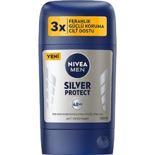 Nacario Nıvea Men Erkek Stick Deodorant Silver Protect 50 Ml, Ter ve Ter Kokusna Karşı 72 Saat Anti-Perspira