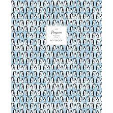 Nacario Penguins Notebook - Ruled Pages - 8X10 - Premium: (Ice Blue Edition) Fun Notebook 192 Ruled/lined Pages (8X10 Inches / 20.3X25.4 cm / Large Jotter)