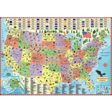 Nacario Illustrated Map Of The Us For Kids (27X39 Laminated Children's Wall Map Of The Us For Kids) [map])
