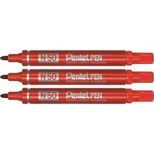 Nacario Pentel Permanent Markör - Yuvarlak Uç, Metal Gövde Siyah
