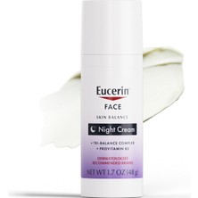Nacario Eucerin Cilt Dengesi Gece Kremi, Tri-Balance Kompleksi ile Zenginleştirilmiş Hassas Cilt Yüz Nemlendirici, 1.7oz Şişe