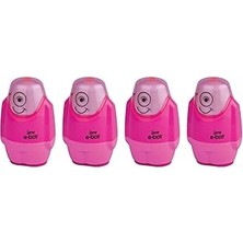 Nacario Serve E-Bot Silgili Kalemtıraş Fosforlu Pembe 4lu Set