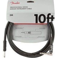 Nacario Fender Professional Series Gitar Enstrüman Kablosu, 3 M, Düz/açılı, Siyah
