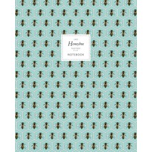 Nacario Honeybee Notebook - Ruled Pages - 8X10 - Large: (Aqua Edition) Fun Notebook 192 Ruled/lined Pages (8X10 Inches / 20.3X25.4 cm / Large Jotter)