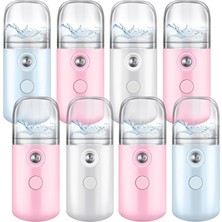 Nacario Mudder 8 Adet Nano Püskürtücü Nano Yüz Buharı Taşınabilir Mini Yüz Sis Kullanışlı Püskürtücü Atomizasyon USB Şarj Edilebilir Yüz Buharlayıcı Sprey Cilt Bakımı Için Kirpik Uzatmalar