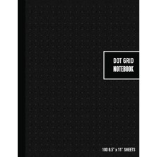 Nacario Dot Grid Notebook: 100 Dotted Pages 8.5" x 11" Large Format - Black Dotted Notebook, Bullet Journal